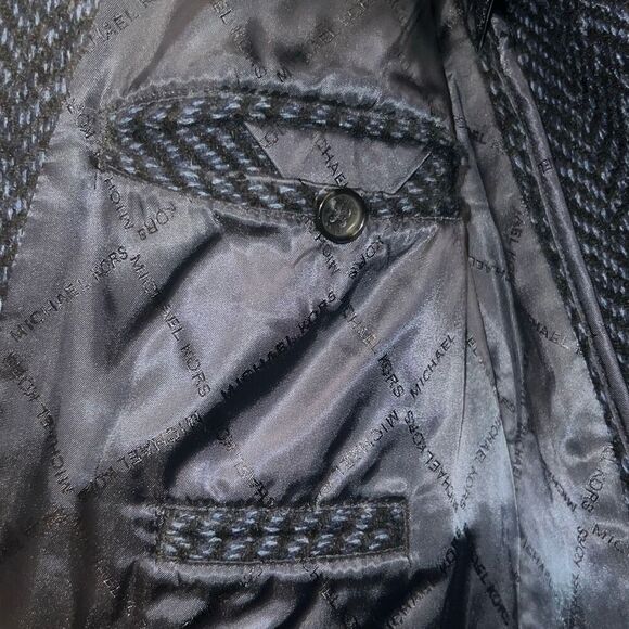 ✨Michael Kors Men's Blue Pike Slim-Fit Wool-Blend Coat Jacket Size Large✨ - Picture 9 of 9